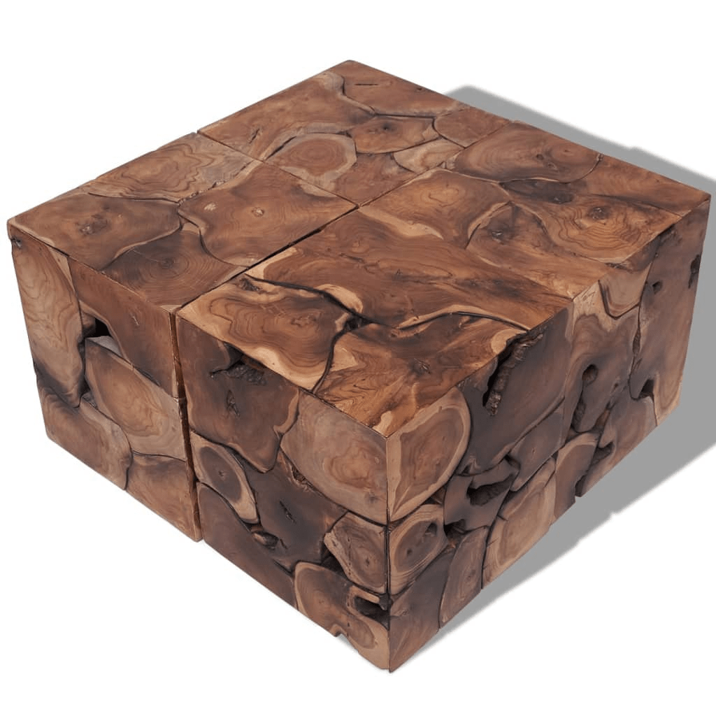 Teak Cube Coffee Table or Stools - vidaXL - Coffee Table LLC -